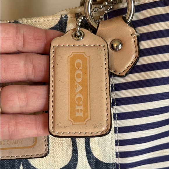 Coach Blue and Tan Patchwork Tote - Picture 3 of 15